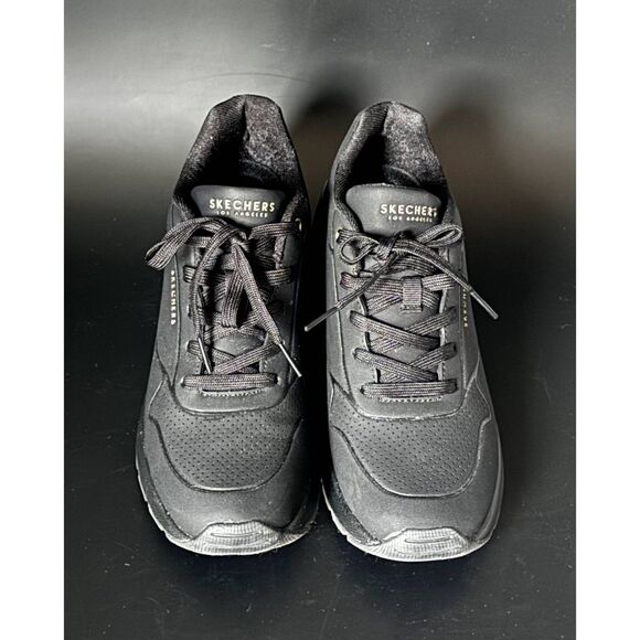 SKECHERS WOMEN'S MILLION AIR - ELEVATED AIR BLACK TRAINERS US Sz 8.5 - Picture 3 of 12